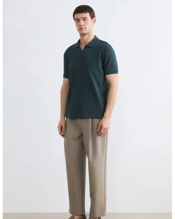 Tricou polo cu model uni, Verde smarald
