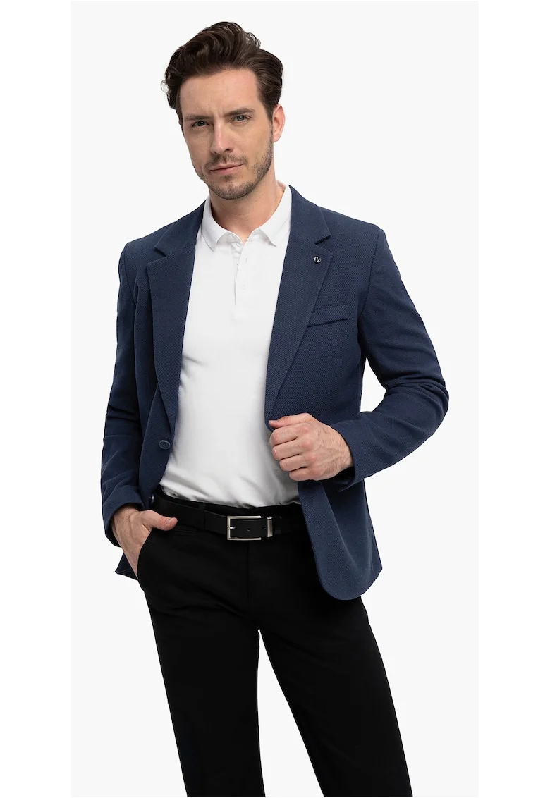 Sacou barbati  JB-Elon, Regular Fit, cu buzunare cu clapa, denim, Albastru inchis