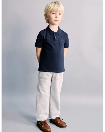 Tricou polo de bumbac, Bleumarin