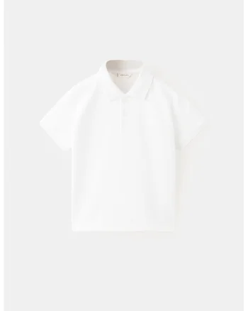 Tricou polo de bumbac, Alb optic