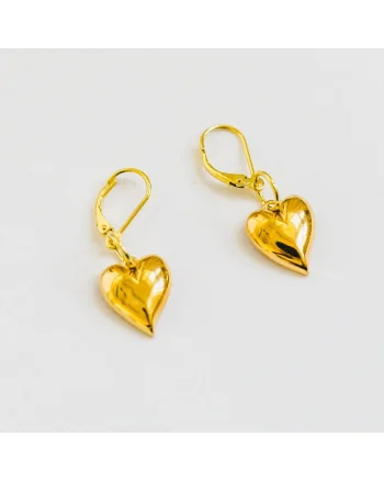 Cercei  argint 925 placat aur 24K, handmade, auriu