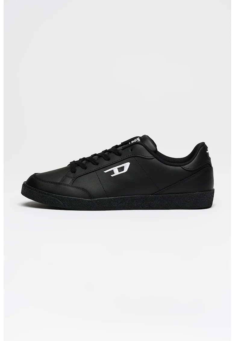 Pantofi sport low-cut din piele S-Leo, Negru/Alb optic