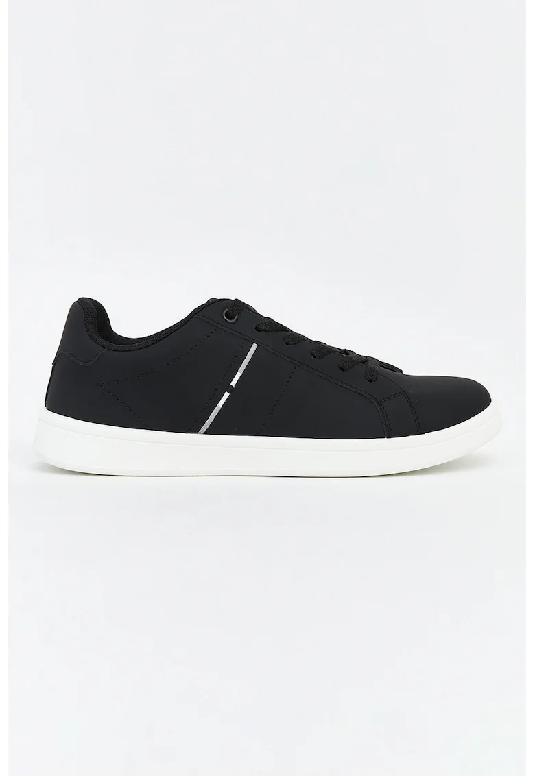 Pantofi sport low-cut din piele ecologica, Negru