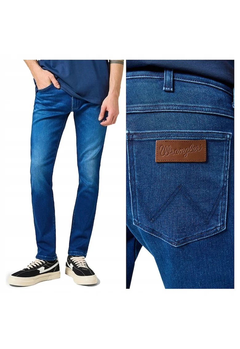 Blugi Barbati,  Bryson, Slim Fit, Talie Medie, Fermoar, Lungi, 5 Buzunare, Bumbac, Albastru, Albastru
