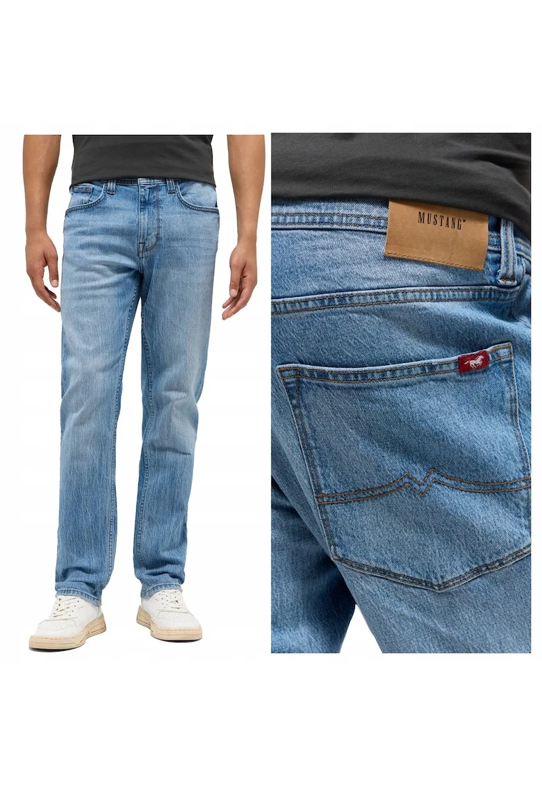 Blugi Barbati,  Orlando Slim, Slim Fit, Talie Medie, Fermoar, Lungi, 5 Buzunare, Bumbac, Albastru, Albastru