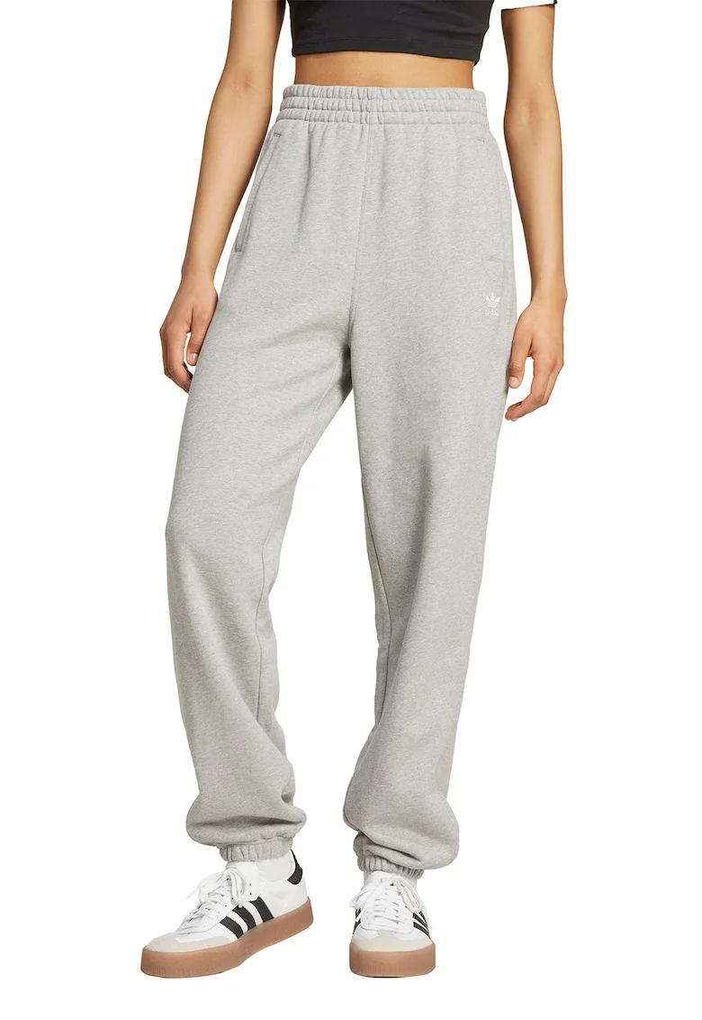 Pantaloni de trening relaxed fit cu captuseala calduroasa Essentials, Gri melange