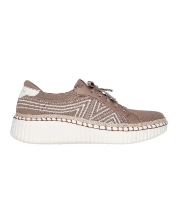 Pantofi sport cu aspect tricotat Wilshire Bellevue, Maro inchis/Alb murdar