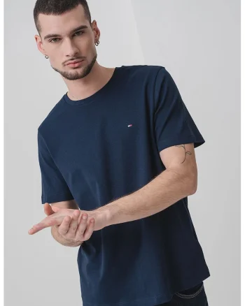 Tricou de bumbac organic cu logo discret, Albastru ultramarin