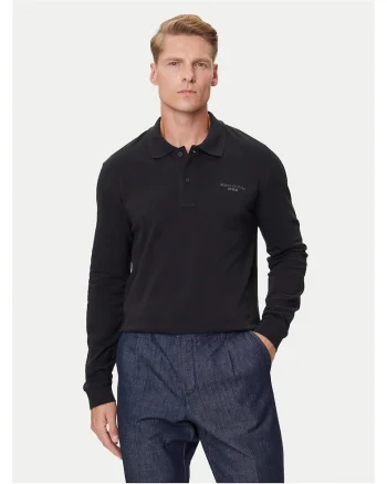 Bluza polo barbati  negru, bumbac