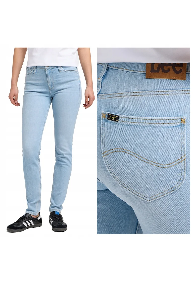 Blugi Dama,  Scarlett, Skinny Fit, Talie Medie, 5 Buzunare, Fermoar, Lungi, Bumbac, Albastru, Albastru