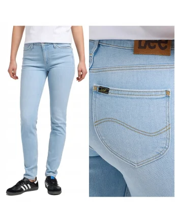 Blugi Dama,  Scarlett, Skinny Fit, Talie Medie, 5 Buzunare, Fermoar, Lungi, Bumbac, Albastru, Albastru