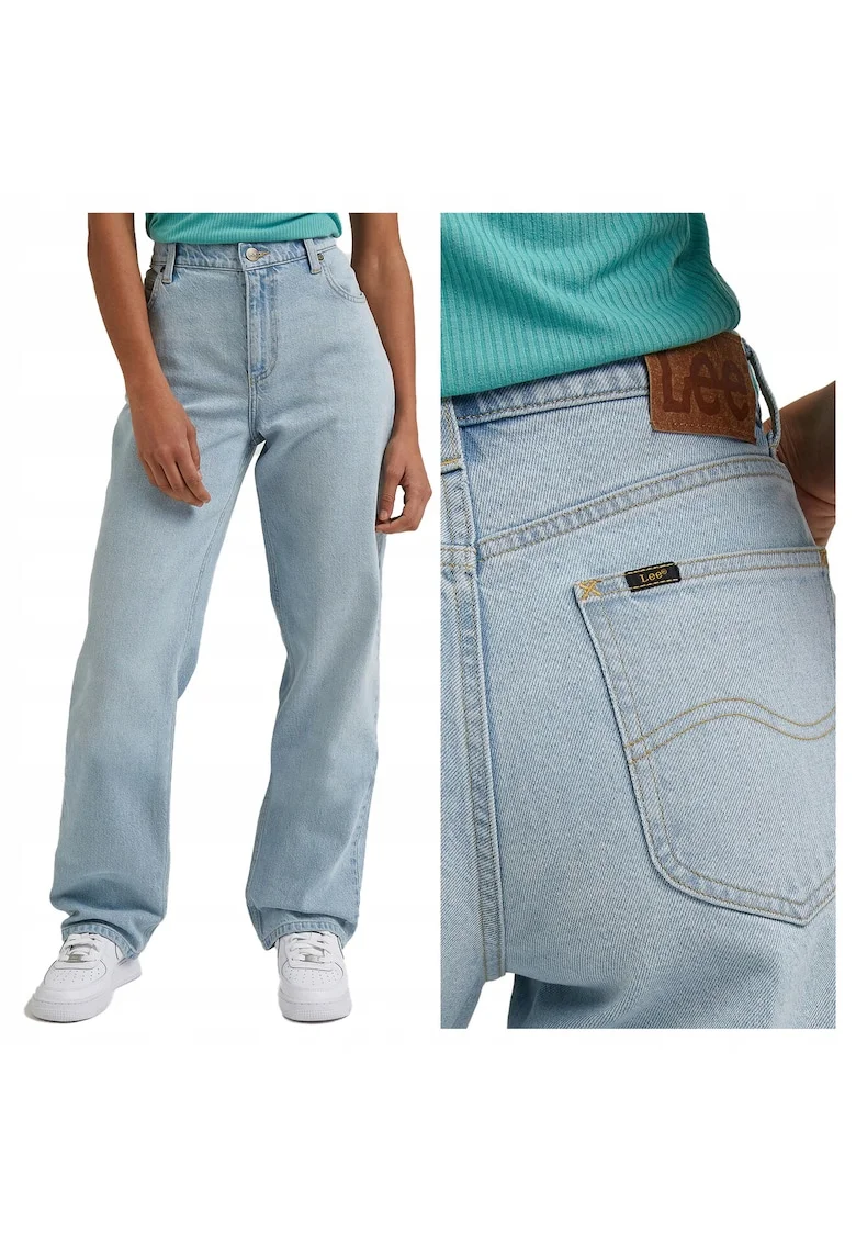 Blugi Dama,  Jane, Straight Fit, Talie Medie, 5 Buzunare, Fermoar, Lungi, Bumbac, W31-L31 US, Albastru