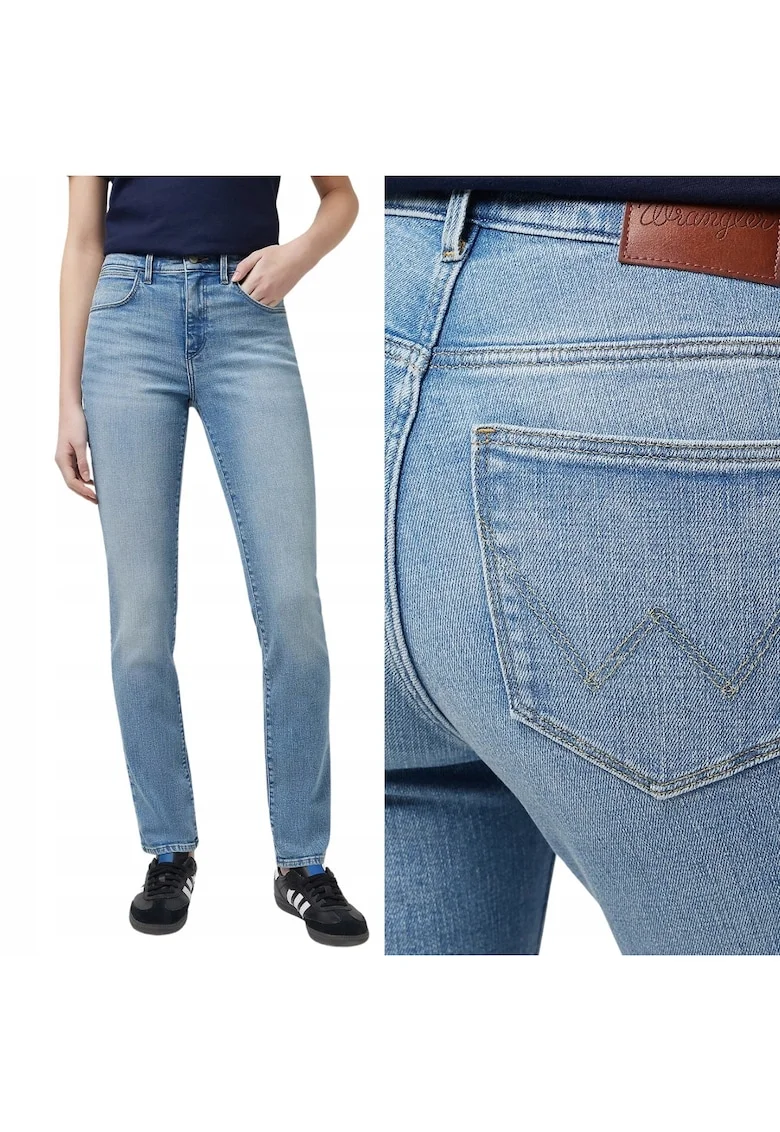 Blugi Dama,  Slim, Slim Fit, Talie Medie, 5 Buzunare, Fermoar, Lungi, Bumbac, Albastru, Albastru