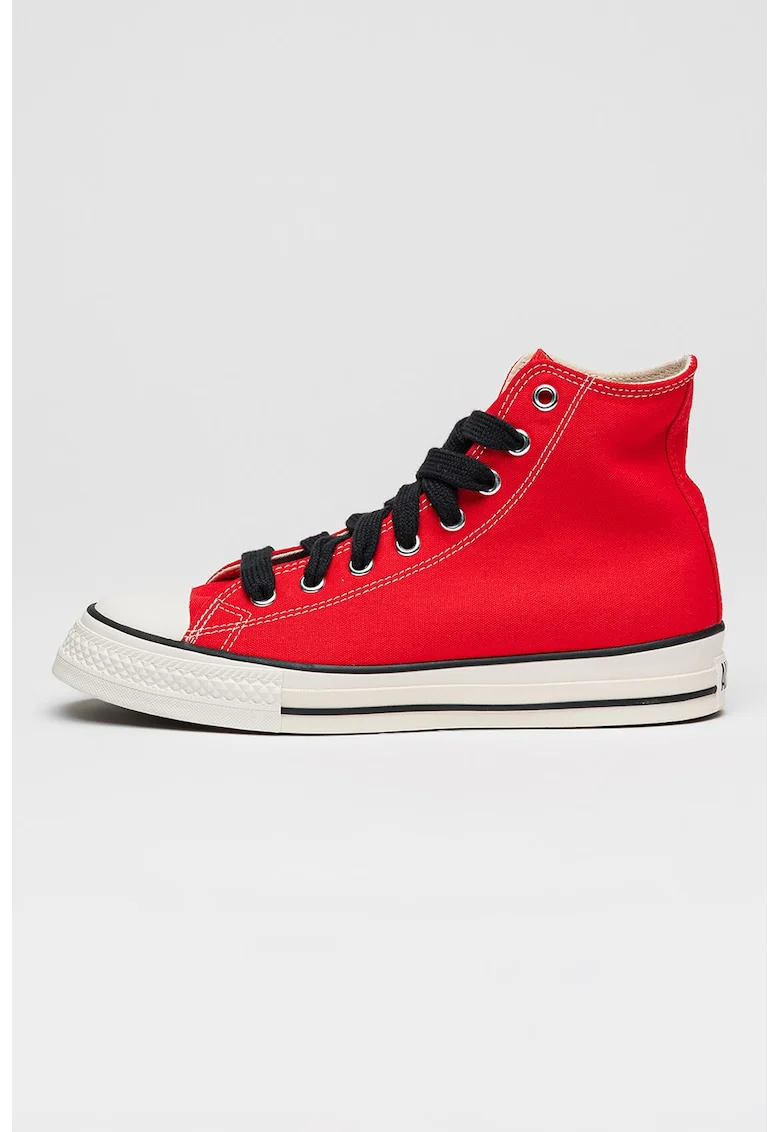 Tenisi mid-cut Chuck Taylor Throwback cu sireturi contrastante, Rosu vermillion