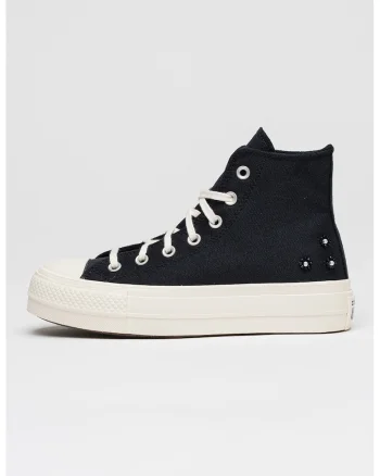 Tenisi mid-high Chuck Taylor All Star Lift din material textil, Negru