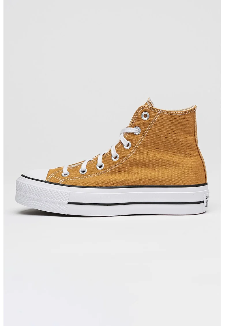 Tenisi Chuck Taylor All Star cu logo lateral, Alb/Negru/Ocru
