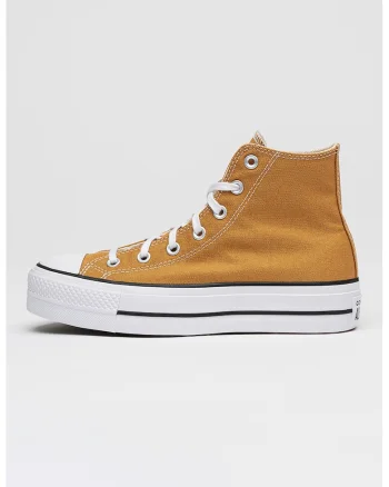 Tenisi Chuck Taylor All Star cu logo lateral, Alb/Negru/Ocru