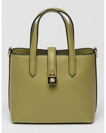 Geanta de piele cu maner Autograph, Verde fistic