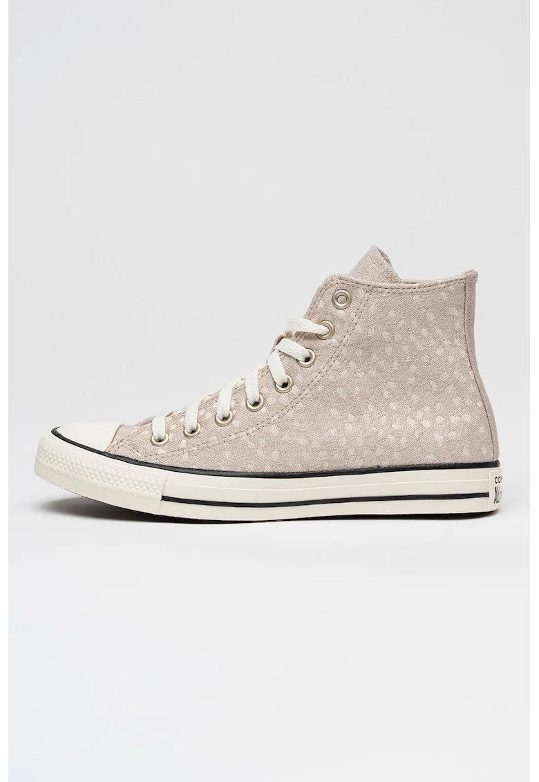 Tenisi mid-cut cu model Chuck Taylor All Star, Negru/Gri/Bej