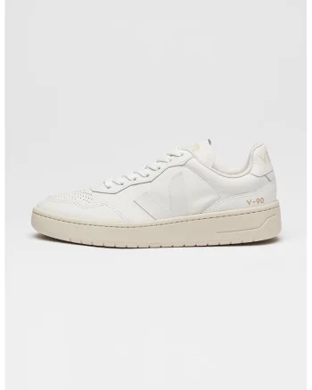 Pantofi din piele cu model uni, Alb