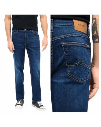 Blugi Barbati,  Tramper Straight, Straight Fit, Talie Medie, 5 Buzunare, Fermoar, Lungi, Bumbac, W32-L32 US, Albastru