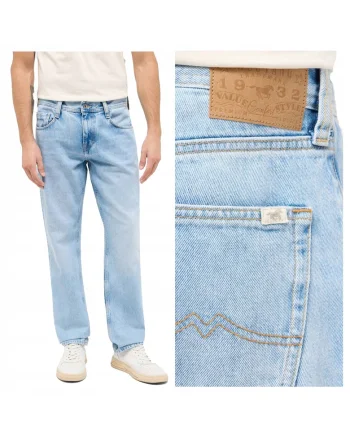 Blugi Barbati,  Denver Straight, Straight Fit, Talie Medie, 5 Buzunare, Fermoar, Lungi, Bumbac, Albastru, Albastru