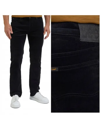 Blugi Barbati,  Daren Zip Fly, Straight Fit, Talie Medie, 5 Buzunare, Fermoar, Lungi, Bumbac, Negru, Negru