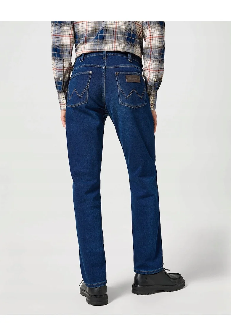 Blugi Barbati,  Greensboro, Straight Fit, Talie Medie, 5 Buzunare, Fermoar, Lungi, Bumbac, W32-L36 US, Albastru