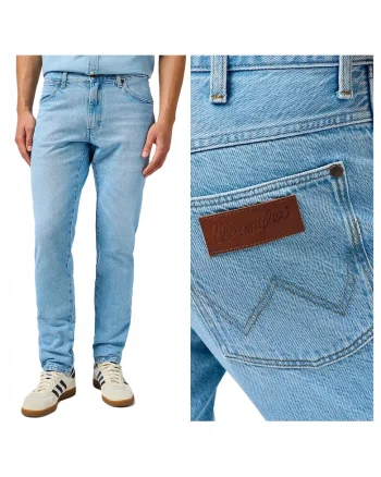 Blugi Barbati,  River Arctic, Straight Fit, Talie Inalta, 5 Buzunare, Fermoar, Lungi, Bumbac, W33-L30 US, Albastru