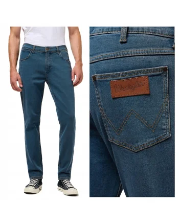 Blugi Barbati,  Larston, Slim Fit, Talie Medie, 5 Buzunare, Fermoar, Lungi, Bumbac, W30-L32 US, Albastru