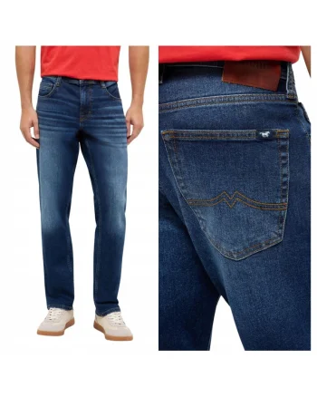 Blugi Barbati,  Style Denver Straight, Straight Fit, Talie Medie, 5 Buzunare, Fermoar, Lungi, Bumbac, W33-L32 US, Albastru