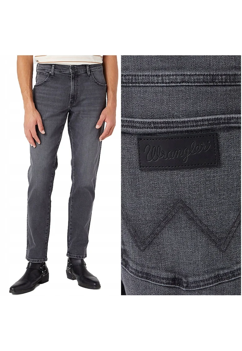 Blugi Barbati,  River, Straight Fit, Talie Medie, 5 Buzunare, Fermoar, Lungi, Bumbac, W30-L34 US, Gri