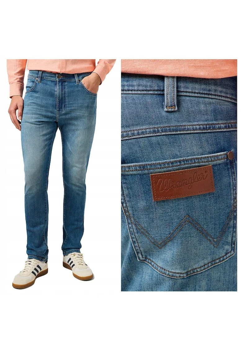 Blugi Barbati,  Larston, Slim Fit, Talie Joasa, 5 Buzunare, Fermoar, Lungi, Bumbac, W30-L34 US, Albastru