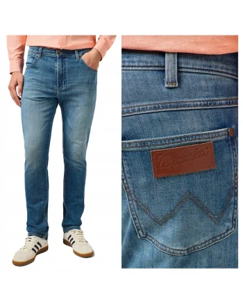 Blugi Barbati,  Larston, Slim Fit, Talie Joasa, 5 Buzunare, Fermoar, Lungi, Bumbac, W30-L34 US, Albastru