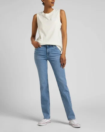 Blugi Dama,  19 Series, Bootcut, Talie Medie, 5 Buzunare, Fermoar, Lungi, Bumbac, W27-L31 US, Albastru