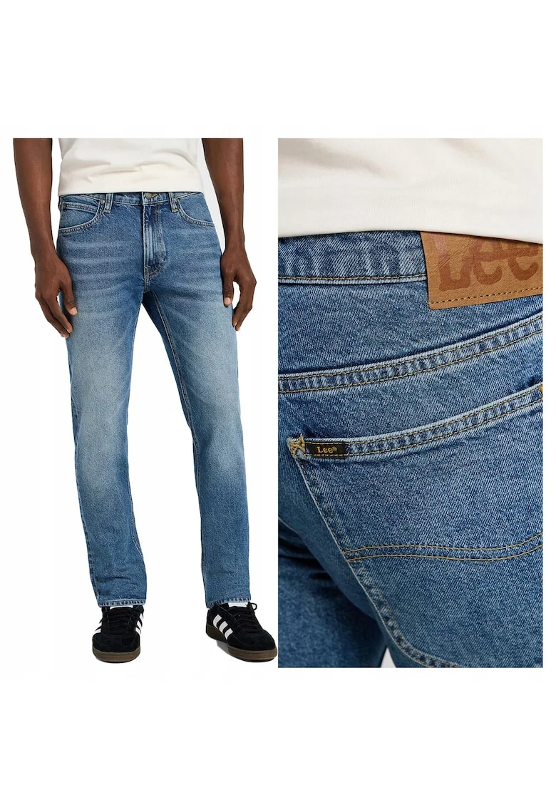 Blugi Barbati,  Luke, Skinny Fit, Talie Medie, 5 Buzunare, Fermoar, Lungi, Bumbac, W32-L32 US, Albastru