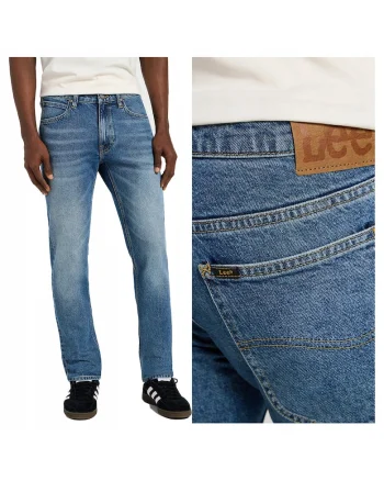 Blugi Barbati,  Luke, Skinny Fit, Talie Medie, 5 Buzunare, Fermoar, Lungi, Bumbac, W32-L32 US, Albastru