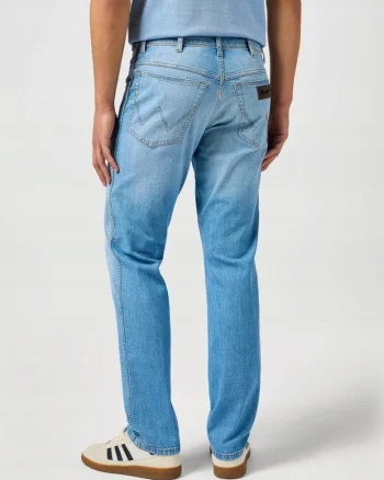 Blugi Barbati,  Texas Slim, Slim Fit, Talie Medie, 5 Buzunare, Fermoar, Lungi, Bumbac, W33-L34 US, Albastru