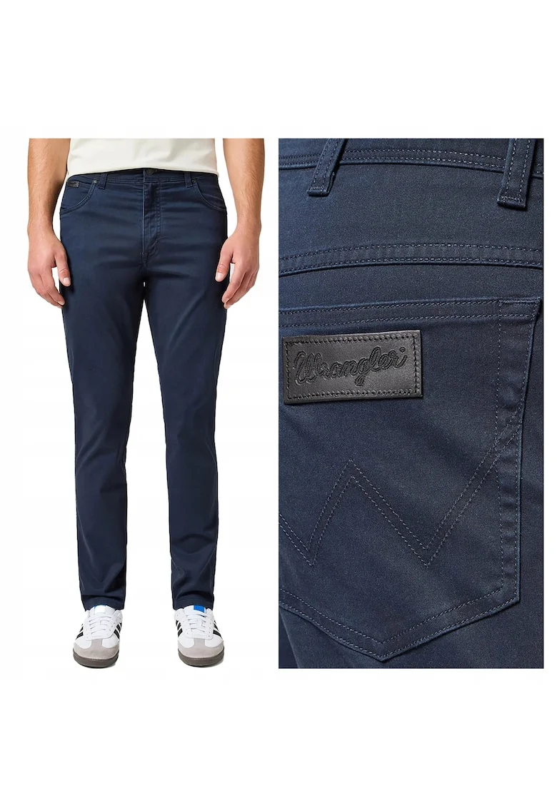 Blugi Barbati,  Texas Slim, Straight Fit, Talie Medie, 5 Buzunare, Fermoar, Lungi, Bumbac, W32-L34 US, Albastru