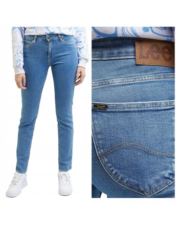 Blugi Dama,  Elly, Straight Fit, Talie Medie, 5 Buzunare, Fermoar, Lungi, Bumbac, W28-L31 US, Albastru