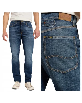 Blugi Barbati,  Brooklyn, Straight Fit, Talie Medie, 5 Buzunare, Fermoar, Lungi, Bumbac, W31-L34 US, Albastru