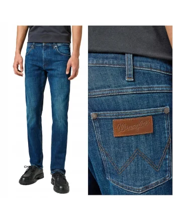 Blugi Barbati,  Straight Fit, Talie Joasa, 5 Buzunare, Fermoar, Lungi, Bumbac, Albastru, Albastru