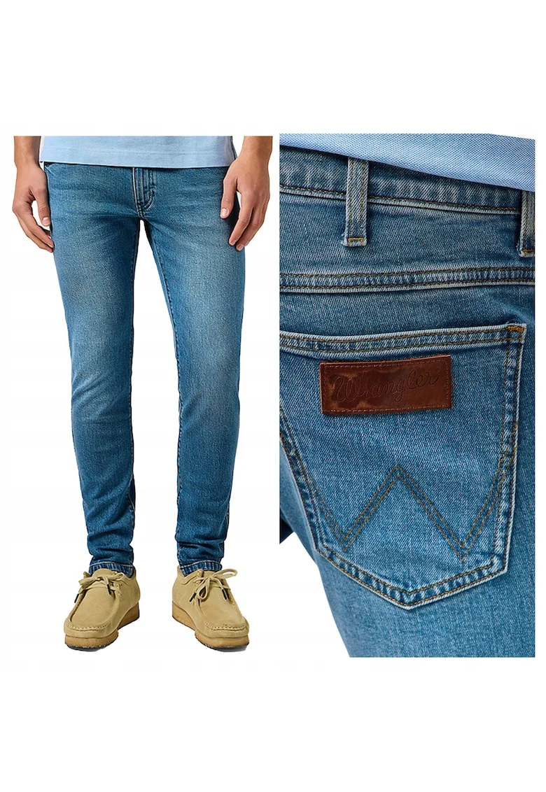 Blugi Barbati,  Bryson, Slim Fit, Talie Medie, 5 Buzunare, Fermoar, Lungi, Bumbac, Albastru, Albastru