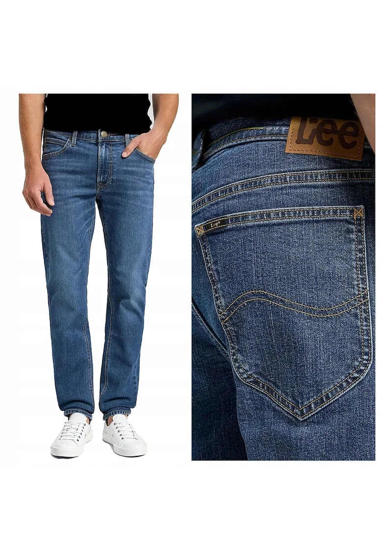 Blugi Barbati,  Daren Zip Fly, Straight Fit, Talie Joasa, 5 Buzunare, Fermoar, Lungi, Bumbac, Albastru, Albastru