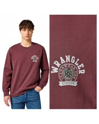 Hanorac Barbati,  Crewneck Regular Fit, Decolteu Rotund, Fara Buzunare, Maneci Lungi, Bumbac, Fara Inchidere, Rosu