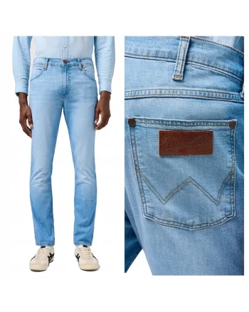 Blugi Barbati,  Larston, Slim Fit, Talie Joasa, 5 Buzunare, Fermoar, Lungi, Bumbac, W32-L34 US, Albastru