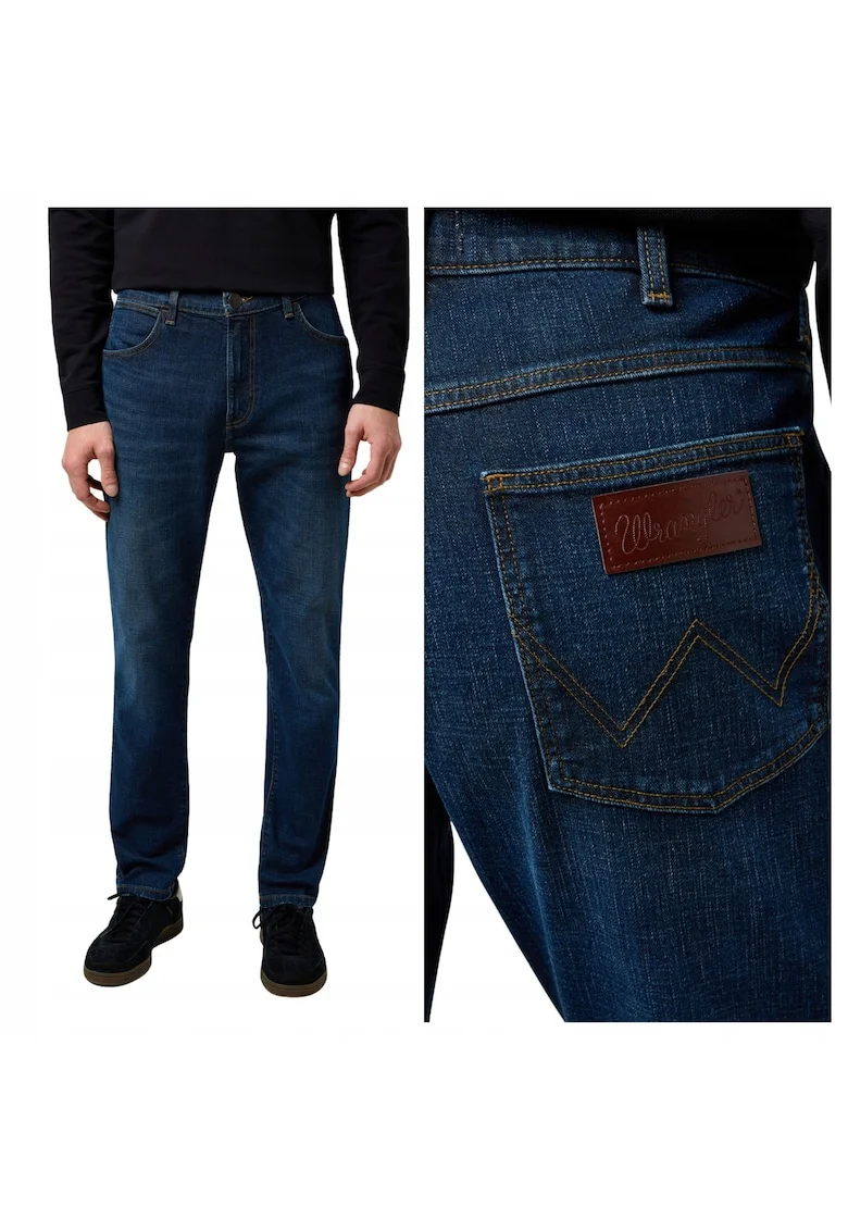 Blugi Barbati,  Larston, Slim Fit, Talie Joasa, 5 Buzunare, Fermoar, Lungi, Bumbac, W36-L34 US, Albastru