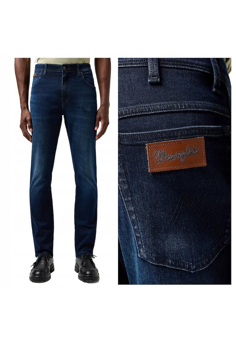 Blugi Barbati,  Texas Slim Jeans, Slim Fit, Talie Medie, 5 Buzunare, Fermoar, Lungi, Bumbac, W31-L32 US, Albastru