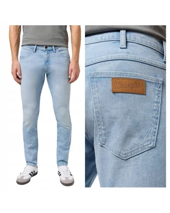 Blugi Barbati,  Bryson, Skinny Fit, Talie Medie, 5 Buzunare, Fermoar, Lungi, Bumbac, W33-L32 US, Albastru