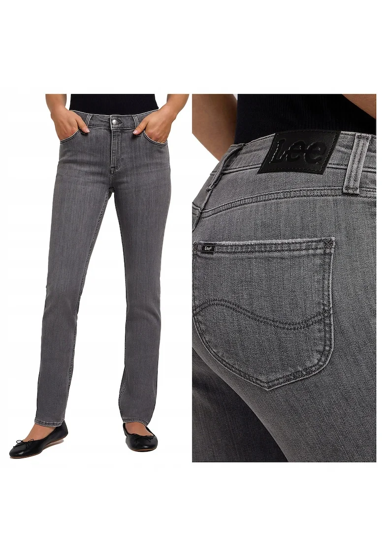 Blugi Dama,  Elly, Skinny Fit, Talie Inalta, 5 Buzunare, Fermoar, Lungi, Bumbac, W27-L33 US, Gri